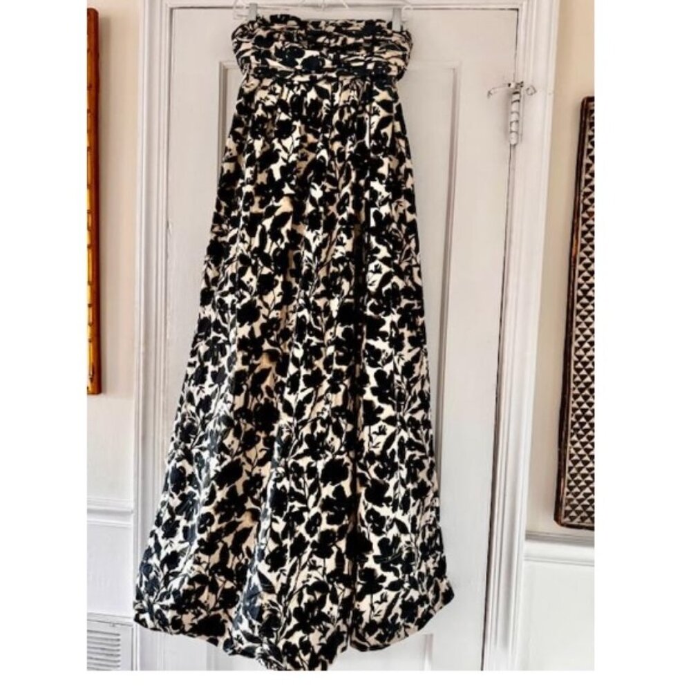 J Crew Collection Strapless Bow Back Maxi Floral Print Cotton Maxi Dress Wedding - Picture 7 of 15
